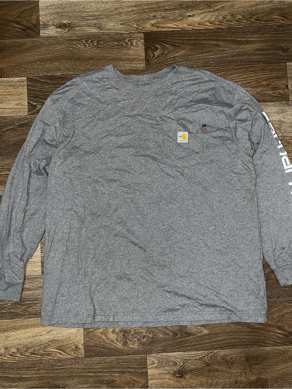 Carhartt Heather Gray Long-Sleeve Logo Pocket Tee